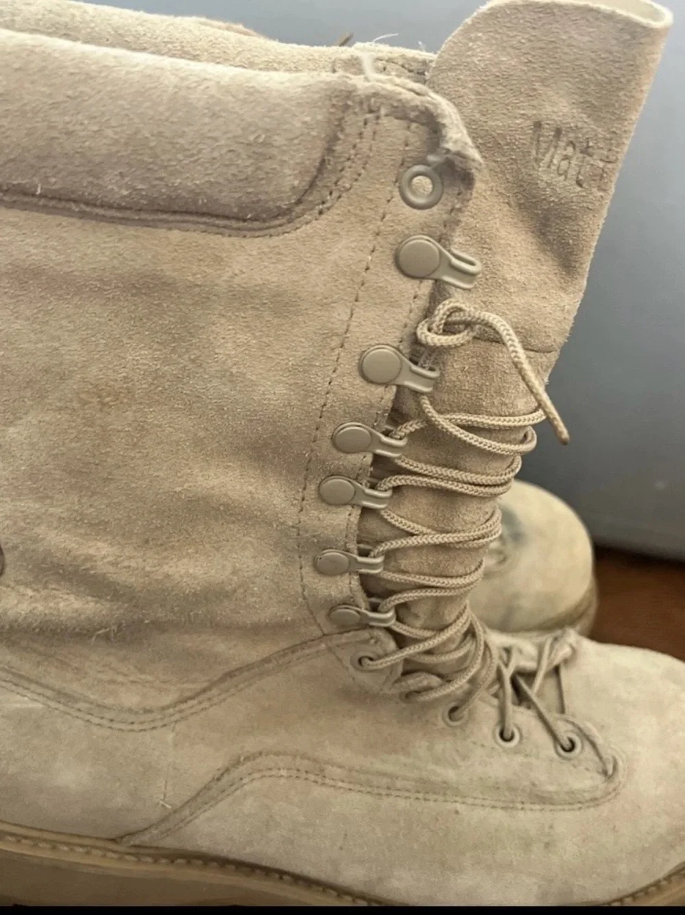 Matterhorn Tan Suede Lace-Up Combat Boots